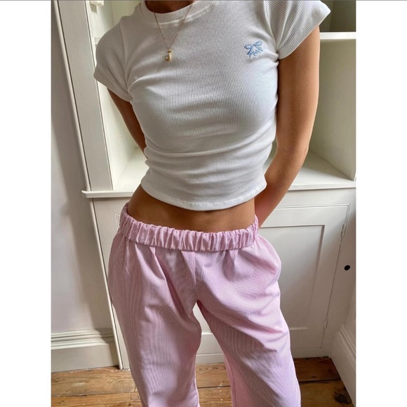 Pink Striped Pajama Pants - Picture 2 of 4